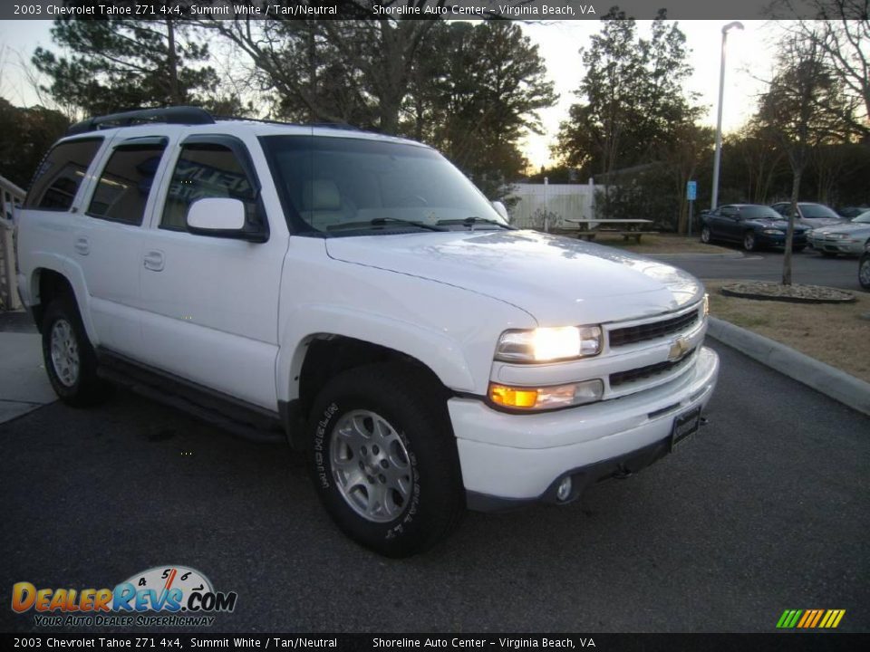 2003 Chevrolet Tahoe Z71 4x4 Summit White / Tan/Neutral Photo #16