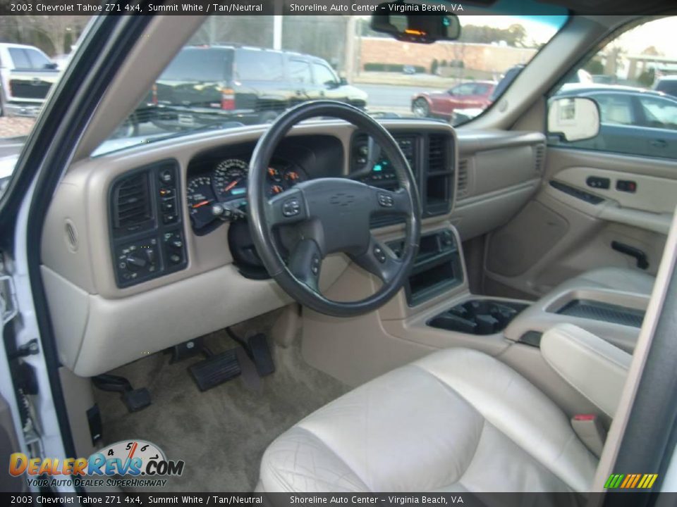 2003 Chevrolet Tahoe Z71 4x4 Summit White / Tan/Neutral Photo #22