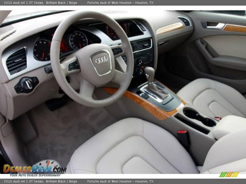2010 Audi A4 2.0T Sedan Brilliant Black / Beige Photo #7