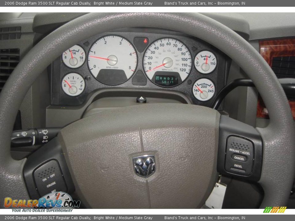 2006 Dodge Ram 3500 SLT Regular Cab Dually Bright White / Medium Slate Gray Photo #23