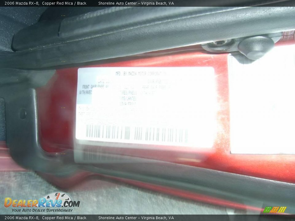 2006 Mazda RX-8 Copper Red Mica / Black Photo #26