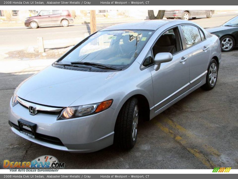 2008 Honda Civic LX Sedan Alabaster Silver Metallic / Gray Photo #1