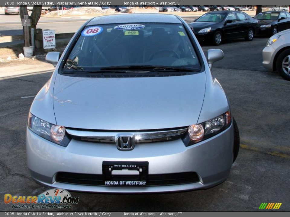 2008 Honda Civic LX Sedan Alabaster Silver Metallic / Gray Photo #2