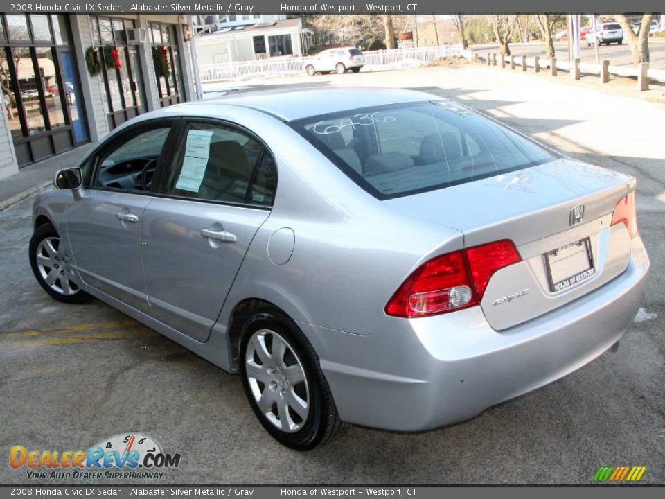 2008 Honda Civic LX Sedan Alabaster Silver Metallic / Gray Photo #8