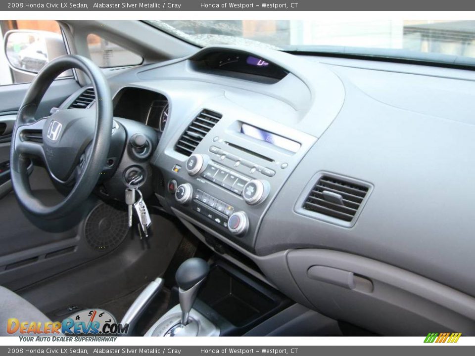 2008 Honda Civic LX Sedan Alabaster Silver Metallic / Gray Photo #12