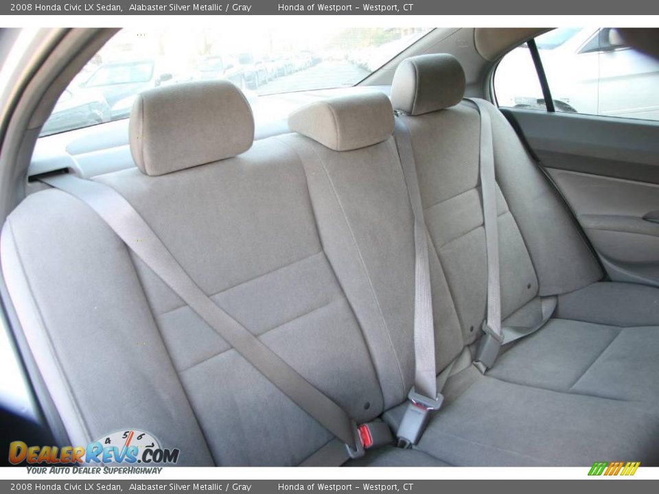 2008 Honda Civic LX Sedan Alabaster Silver Metallic / Gray Photo #13