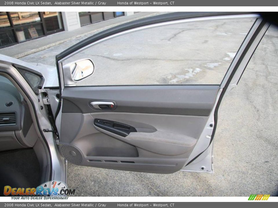 2008 Honda Civic LX Sedan Alabaster Silver Metallic / Gray Photo #14