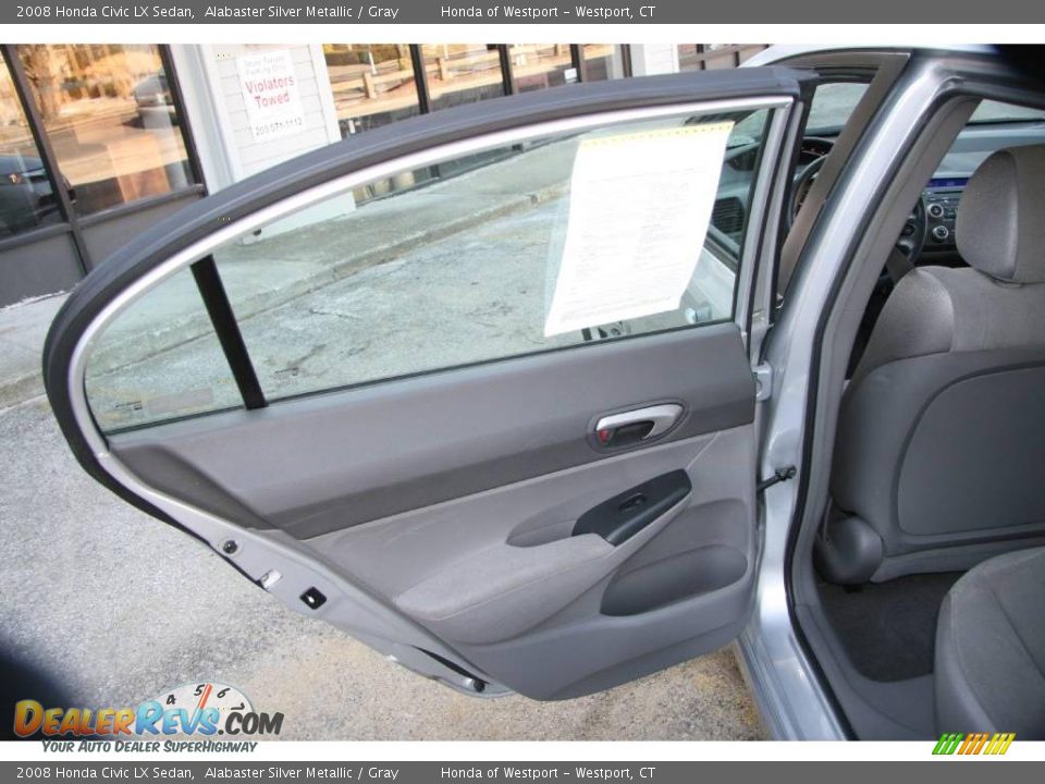 2008 Honda Civic LX Sedan Alabaster Silver Metallic / Gray Photo #16