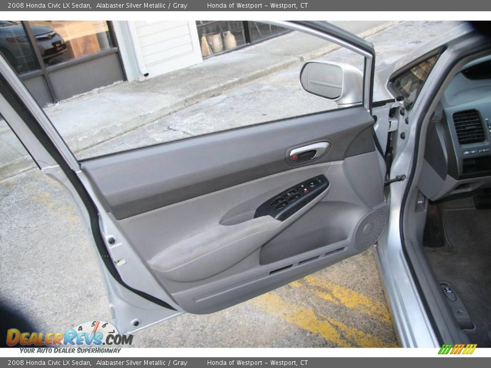 2008 Honda Civic LX Sedan Alabaster Silver Metallic / Gray Photo #17