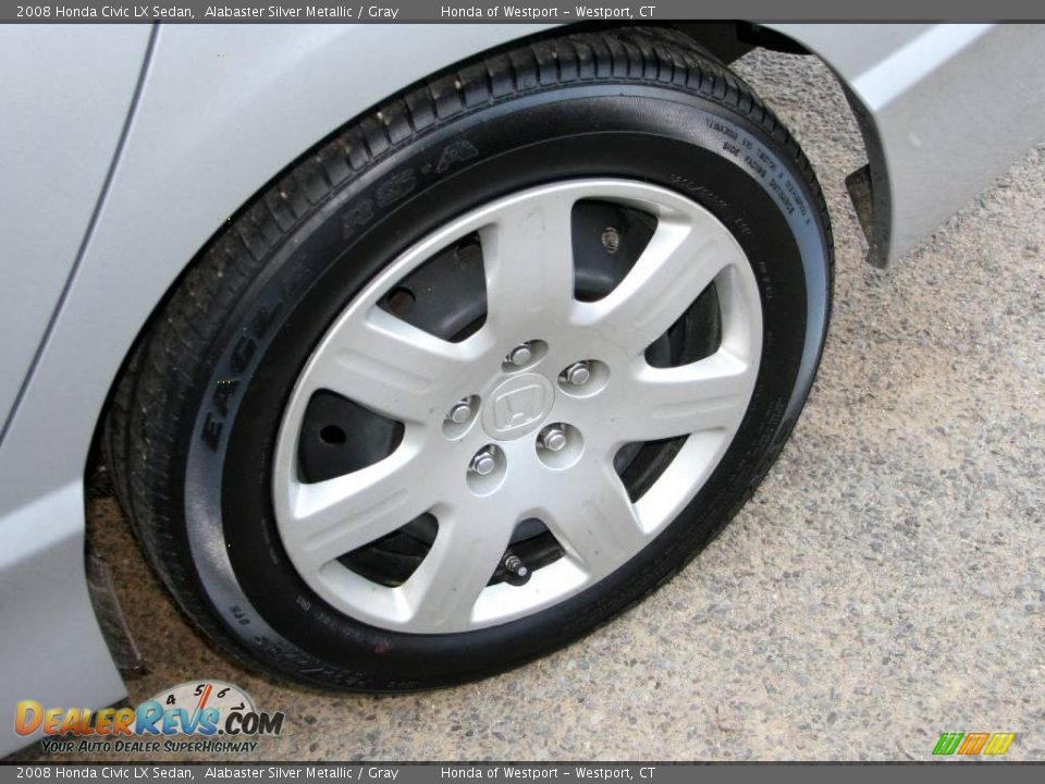 2008 Honda Civic LX Sedan Alabaster Silver Metallic / Gray Photo #18