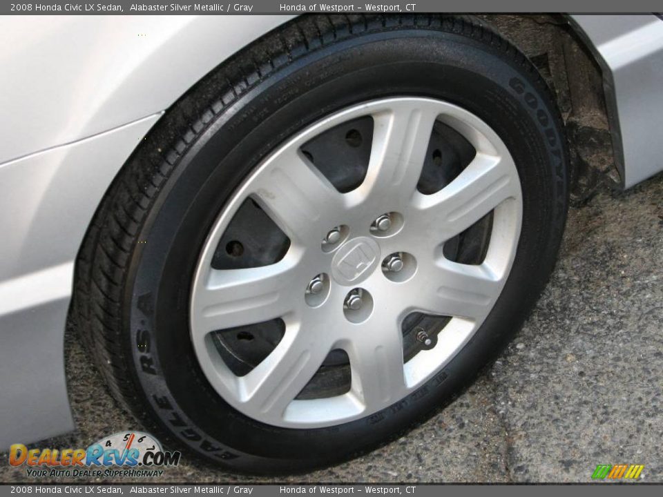 2008 Honda Civic LX Sedan Alabaster Silver Metallic / Gray Photo #19