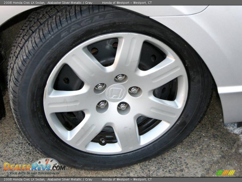 2008 Honda Civic LX Sedan Alabaster Silver Metallic / Gray Photo #20