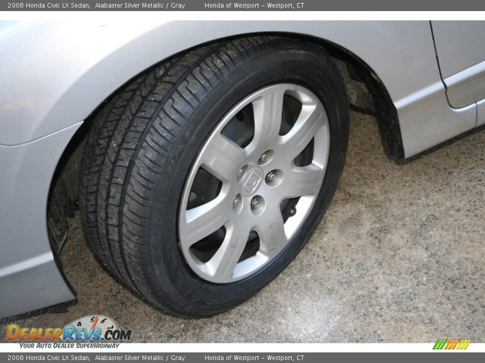2008 Honda Civic LX Sedan Alabaster Silver Metallic / Gray Photo #21