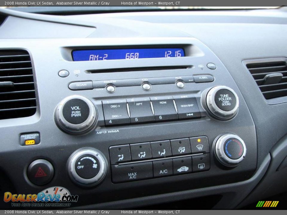 2008 Honda Civic LX Sedan Alabaster Silver Metallic / Gray Photo #23