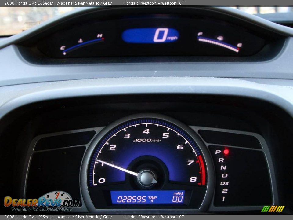 2008 Honda Civic LX Sedan Alabaster Silver Metallic / Gray Photo #24