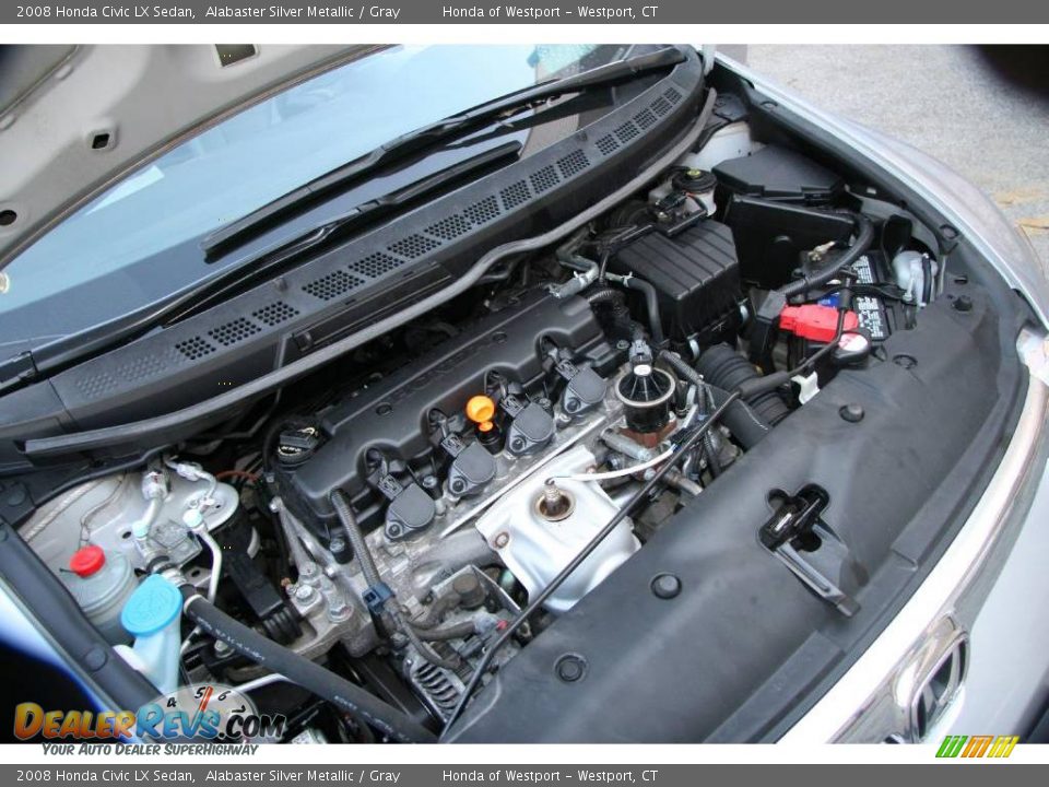 2008 Honda Civic LX Sedan Alabaster Silver Metallic / Gray Photo #26