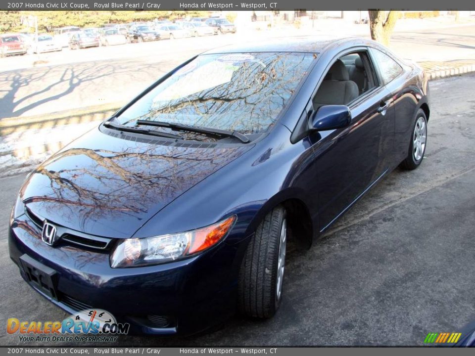 2007 Honda Civic LX Coupe Royal Blue Pearl / Gray Photo #1