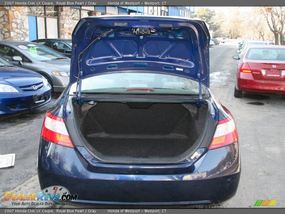 2007 Honda Civic LX Coupe Royal Blue Pearl / Gray Photo #7