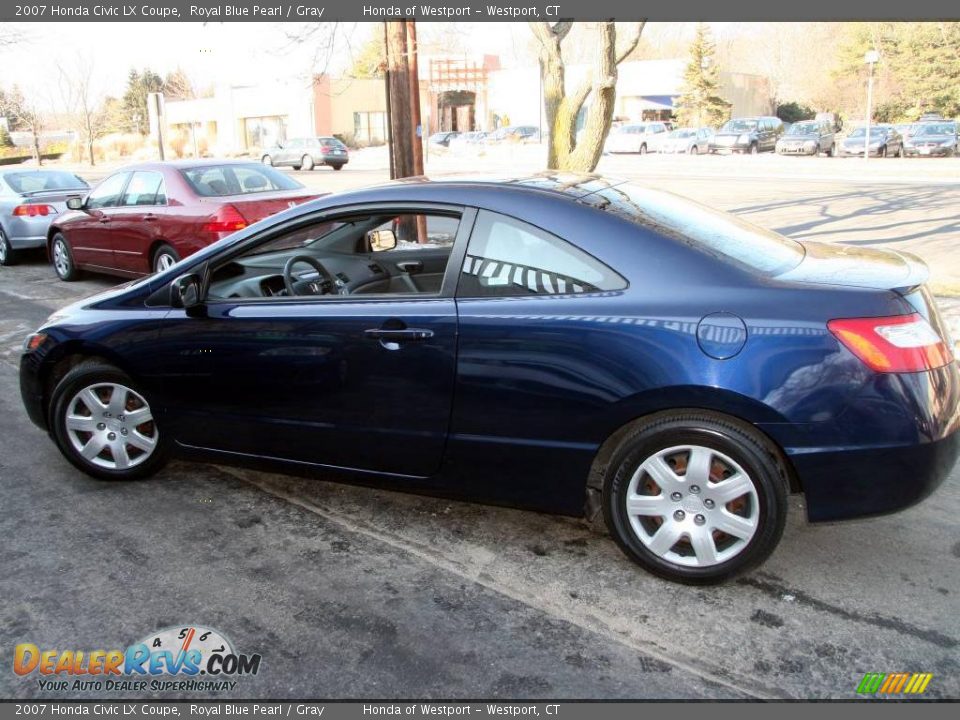 2007 Honda Civic LX Coupe Royal Blue Pearl / Gray Photo #9