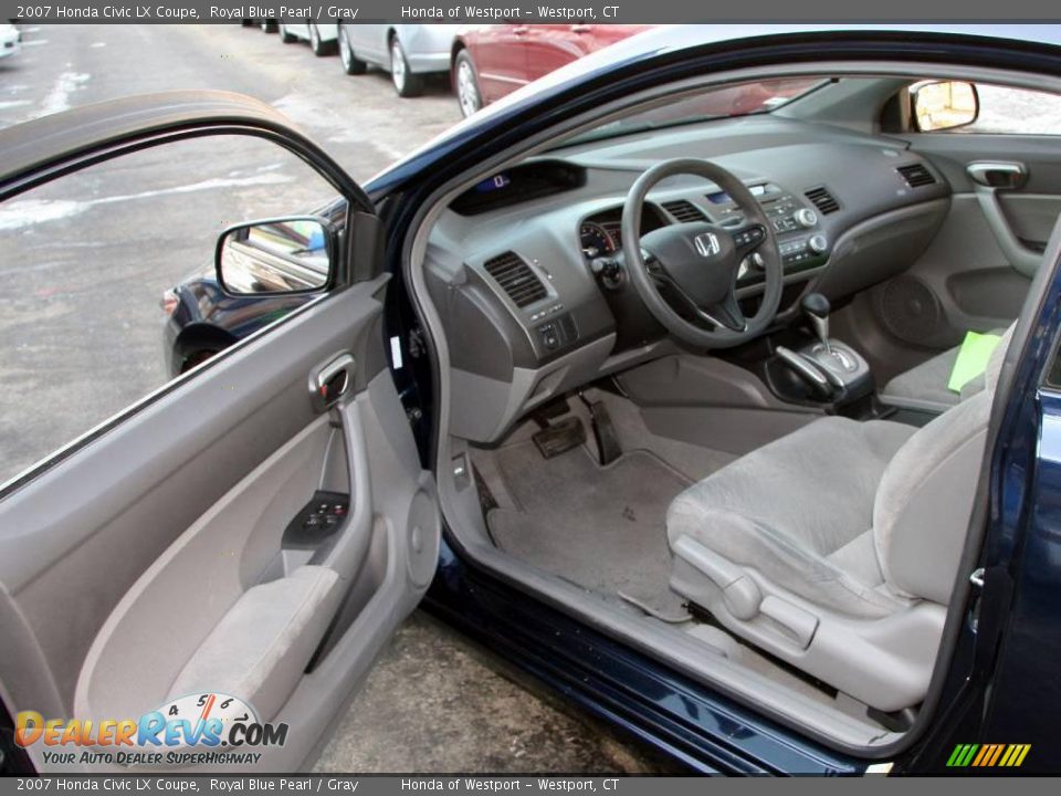 2007 Honda Civic LX Coupe Royal Blue Pearl / Gray Photo #10