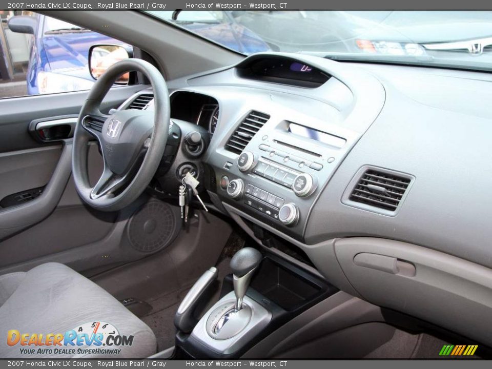 2007 Honda Civic LX Coupe Royal Blue Pearl / Gray Photo #12