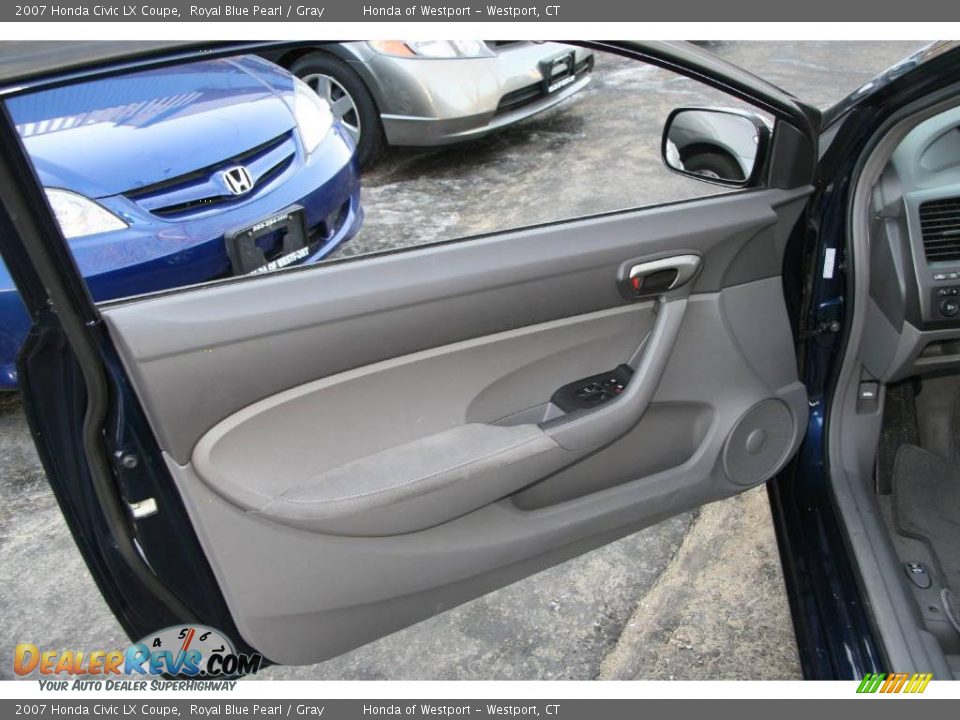 2007 Honda Civic LX Coupe Royal Blue Pearl / Gray Photo #14