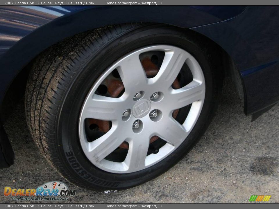 2007 Honda Civic LX Coupe Royal Blue Pearl / Gray Photo #16