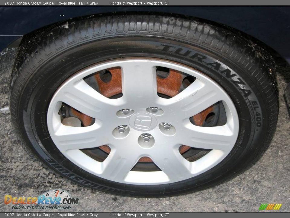 2007 Honda Civic LX Coupe Royal Blue Pearl / Gray Photo #17