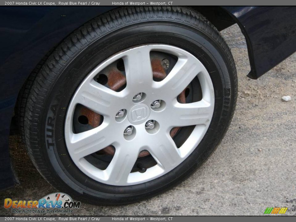 2007 Honda Civic LX Coupe Royal Blue Pearl / Gray Photo #18