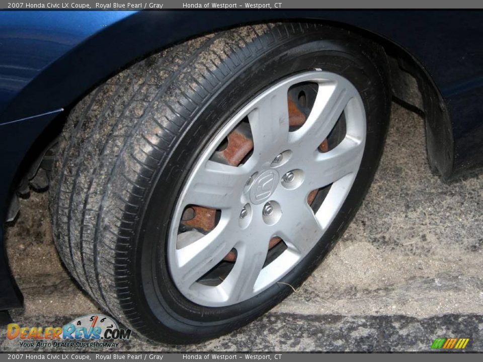 2007 Honda Civic LX Coupe Royal Blue Pearl / Gray Photo #19