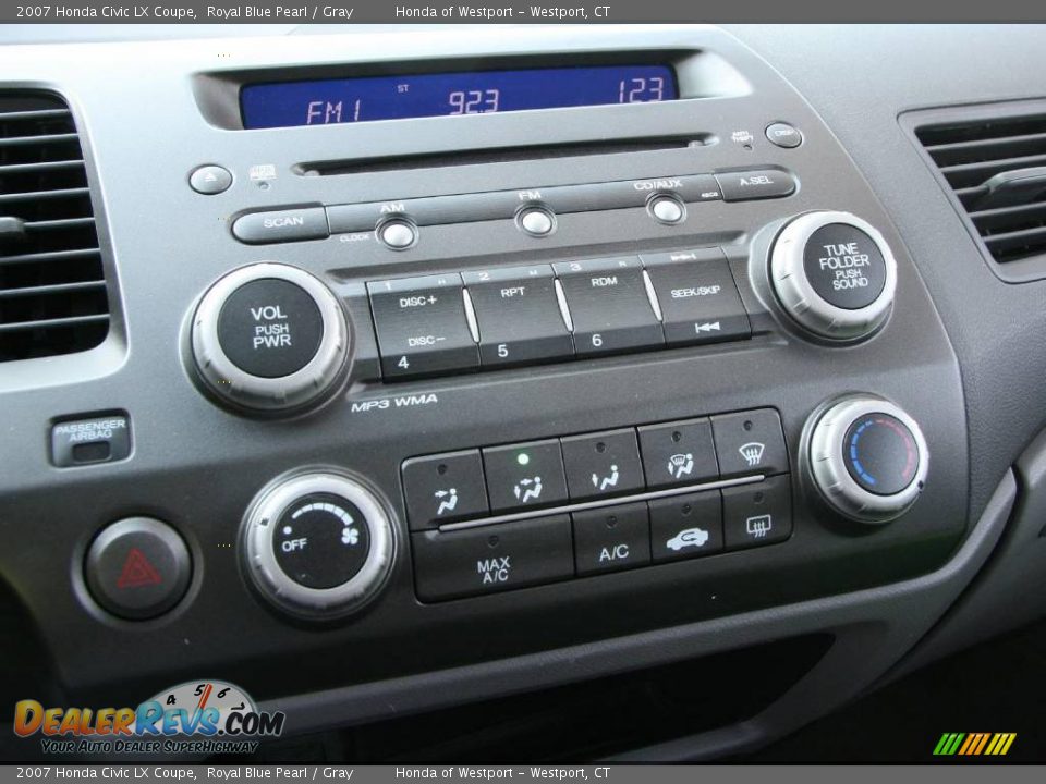 2007 Honda Civic LX Coupe Royal Blue Pearl / Gray Photo #21