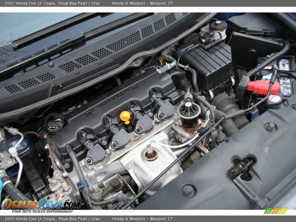 2007 Honda Civic LX Coupe Royal Blue Pearl / Gray Photo #24