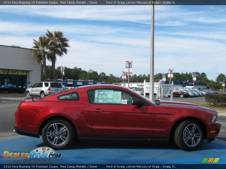 2010 Ford Mustang V6 Premium Coupe Red Candy Metallic / Stone Photo #2