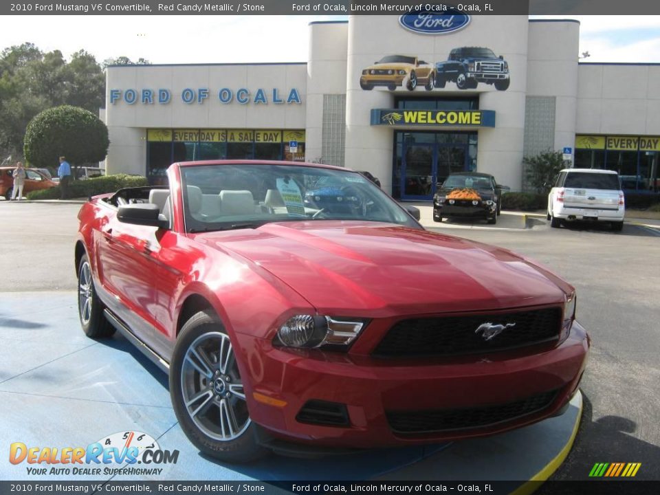 2010 Ford Mustang V6 Convertible Red Candy Metallic / Stone Photo #1