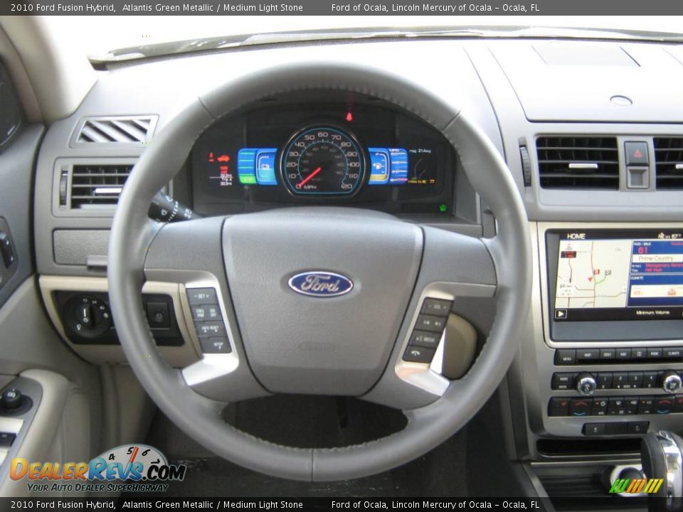 2010 Ford Fusion Hybrid Atlantis Green Metallic / Medium Light Stone Photo #3