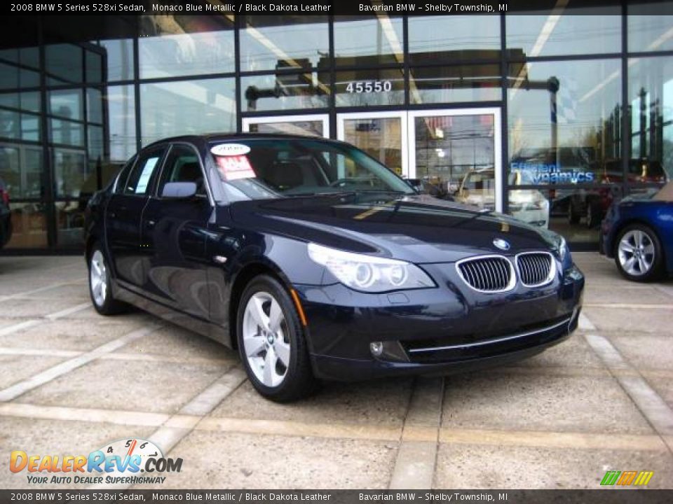 2008 BMW 5 Series 528xi Sedan Monaco Blue Metallic / Black Dakota Leather Photo #1