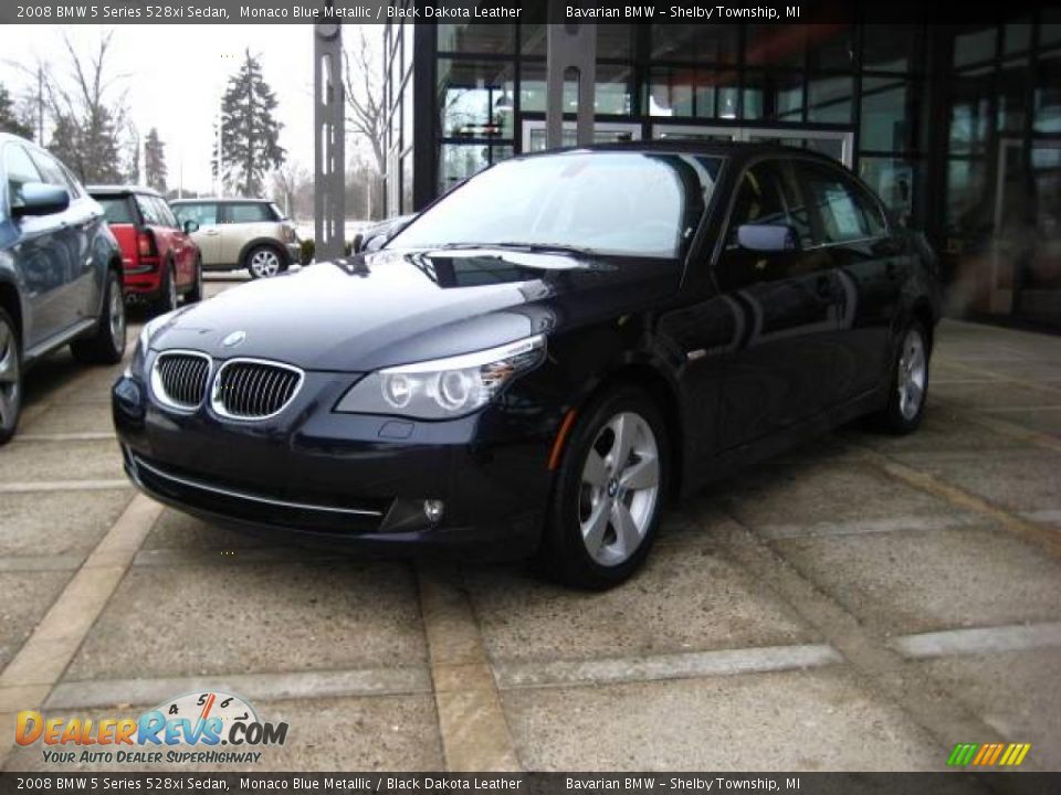 2008 BMW 5 Series 528xi Sedan Monaco Blue Metallic / Black Dakota Leather Photo #3