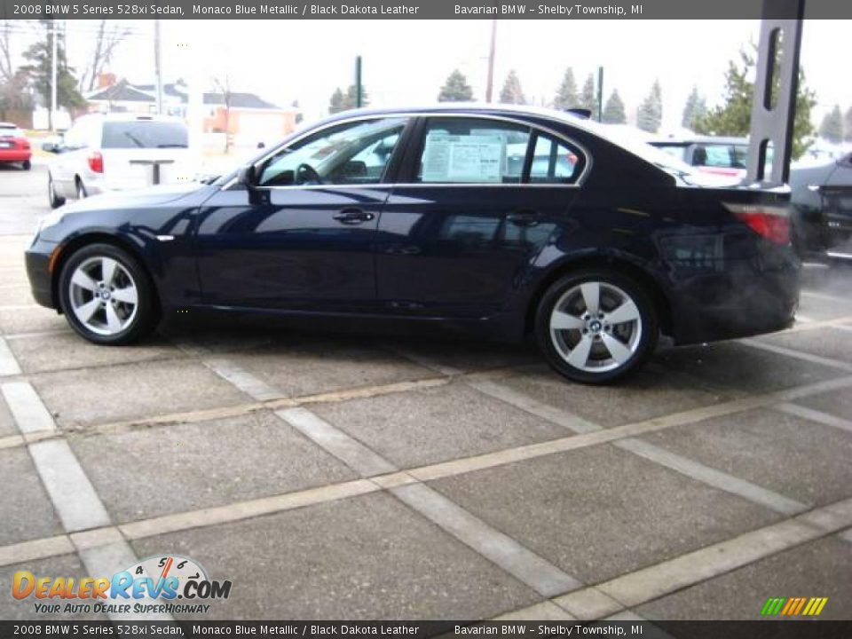 2008 BMW 5 Series 528xi Sedan Monaco Blue Metallic / Black Dakota Leather Photo #4
