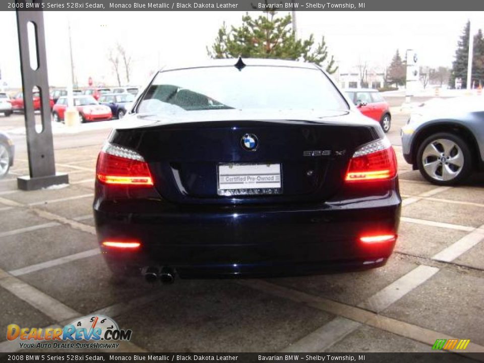 2008 BMW 5 Series 528xi Sedan Monaco Blue Metallic / Black Dakota Leather Photo #6