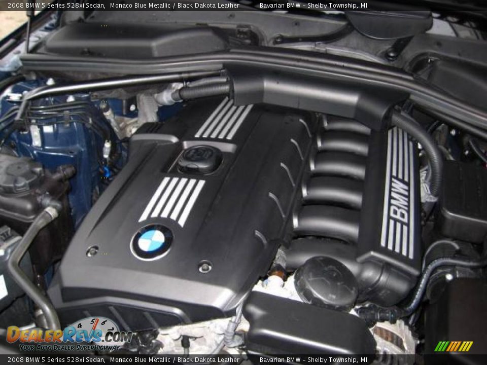 2008 BMW 5 Series 528xi Sedan Monaco Blue Metallic / Black Dakota Leather Photo #11