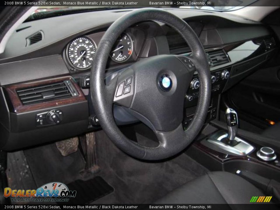 2008 BMW 5 Series 528xi Sedan Monaco Blue Metallic / Black Dakota Leather Photo #12