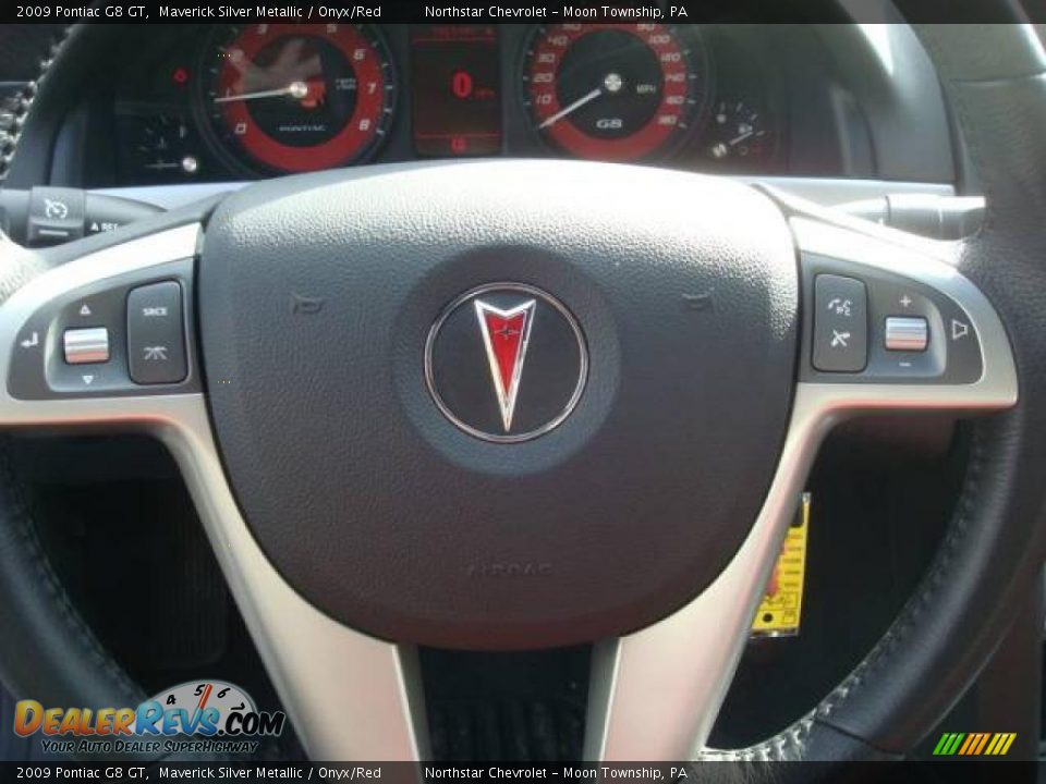 2009 Pontiac G8 GT Maverick Silver Metallic / Onyx/Red Photo #16