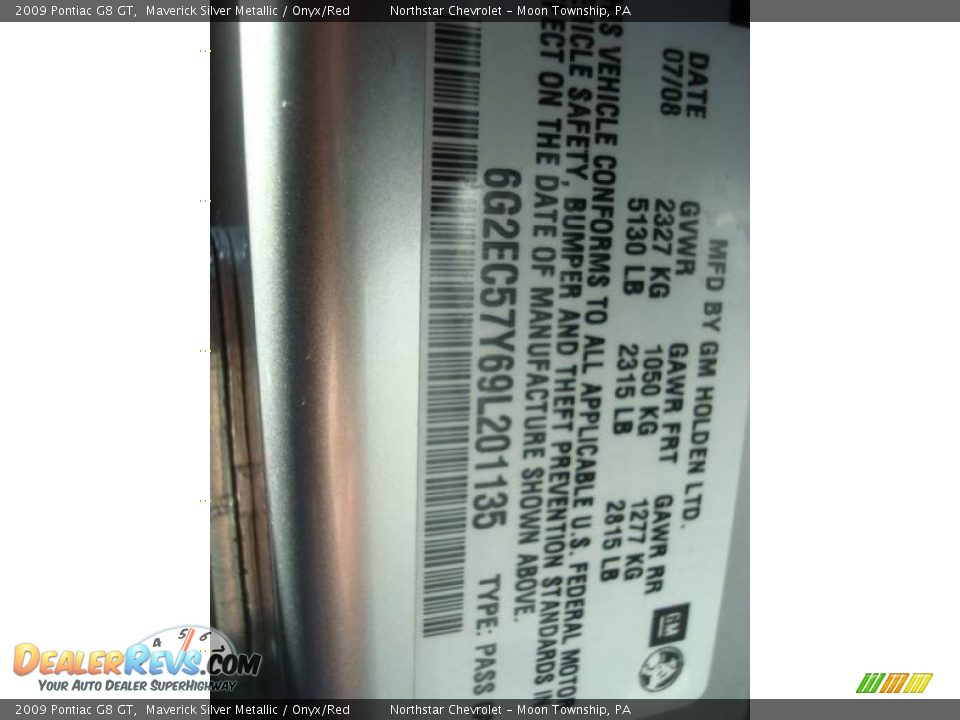 2009 Pontiac G8 GT Maverick Silver Metallic / Onyx/Red Photo #19