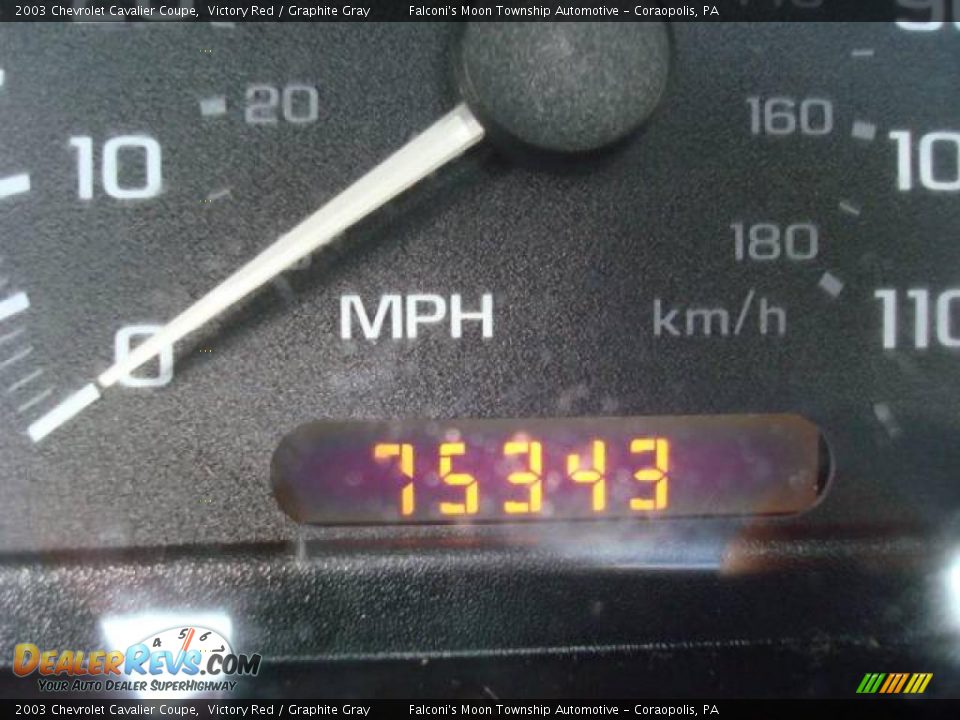 2003 Chevrolet Cavalier Coupe Victory Red / Graphite Gray Photo #15