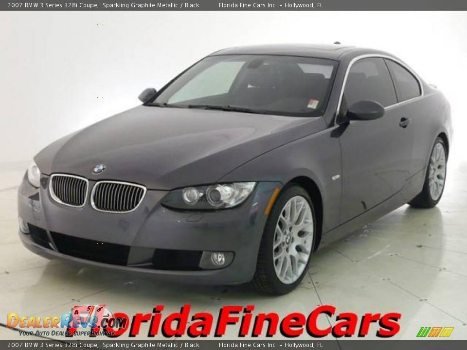 2007 BMW 3 Series 328i Coupe Sparkling Graphite Metallic / Black Photo #1