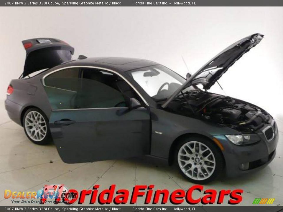 2007 BMW 3 Series 328i Coupe Sparkling Graphite Metallic / Black Photo #7