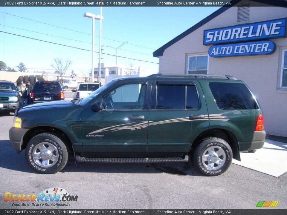 2002 Ford Explorer XLS 4x4 Dark Highland Green Metallic / Medium Parchment Photo #3