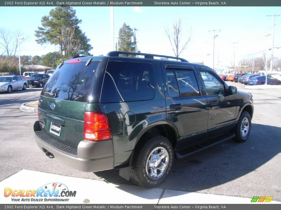 2002 Ford Explorer XLS 4x4 Dark Highland Green Metallic / Medium Parchment Photo #6