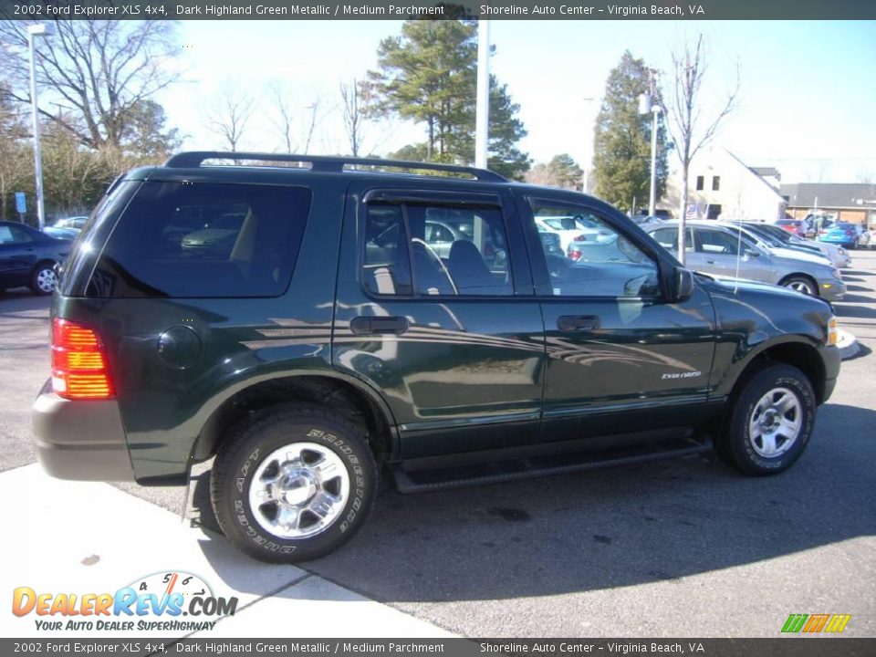2002 Ford Explorer XLS 4x4 Dark Highland Green Metallic / Medium Parchment Photo #7