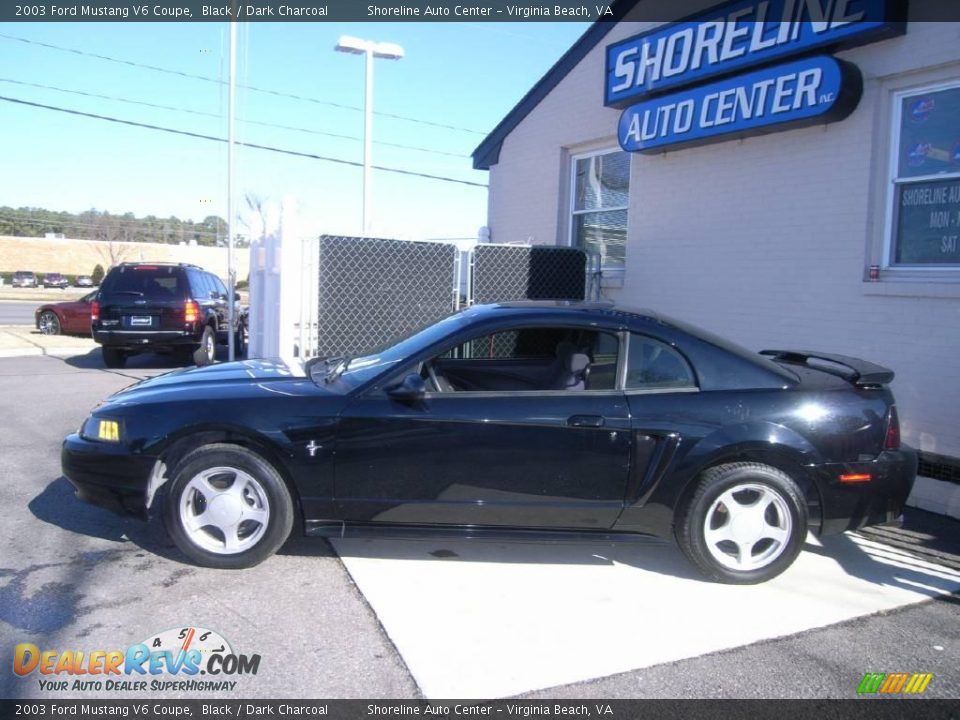 2003 Ford Mustang V6 Coupe Black / Dark Charcoal Photo #3